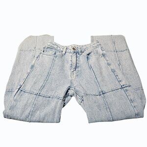 PacSun 90's paneled boyfriend jeans tapered baggy light blue denim women's 27